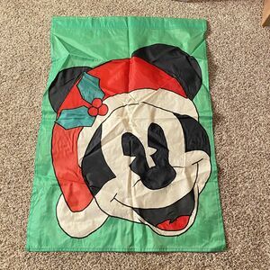 1995 Mickey Mouse Santa Garden Flag 39x27